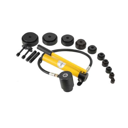 ﻿ 15T Hydraulisches Lochstanzer-Set Knockout-Lochtreiber-Kit, Handpumpe Stahl Lochwerkzeug mit 10 Stanzformen(16-101mm), Hydraulik Puncher Lochstanzen von Eieblek