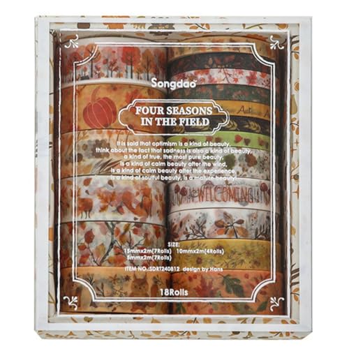 Eieenotee 18 St¨¹ck Washi-Klebeband, Scrapbooking-Zubeh?r, Washitape, Tagebuch-Dekoration, Cinta Adhesiva, Washi-Klebeb?nder, Herbst Eieenotee 18 St¨¹ck Washi-Klebeband, Scrapbooking-Zubeh?r, Washitape, Tagebuch-Dekoration, Cinta Adhesiva, Washi-Klebeb?nder, Herbst von Eieenotee