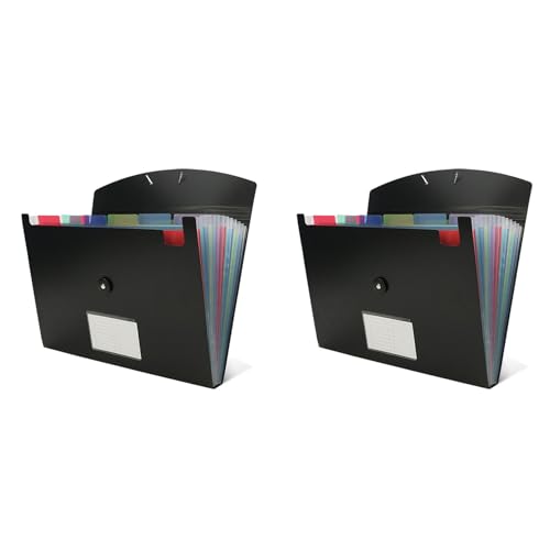 Eieenotee 2X Accordian File Organizer, F?chermappe mit 13 F?chern, Erweiterbarer Aktenordner Aus Kunststoff, Innenfarbe Eieenotee 2X Accordian File Organizer, F?chermappe mit 13 F?chern, Erweiterbarer Aktenordner Aus Kunststoff, Innenfarbe von Eieenotee