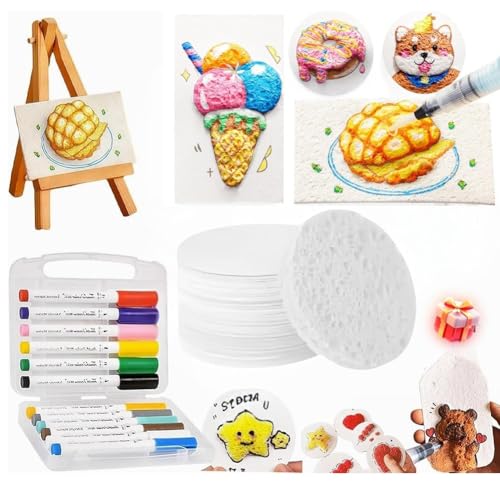 Eieenotee 3D Zeichnung Magic Canvas Schwamm Färbung Puffy Texturpapier für Handgefertigte Handwerksmittel DIY Kids Malerei Papier 3d Kunst Zeichnung Papier von Eieenotee