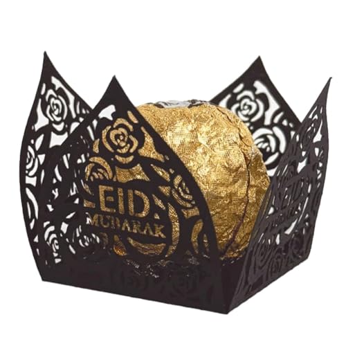 Eieenotee 50 Stück Eid Mubarak Dekoration Süßigkeiten Essen Tablett Box Ramadan Islamische Muslim Party Supplies D von Eieenotee
