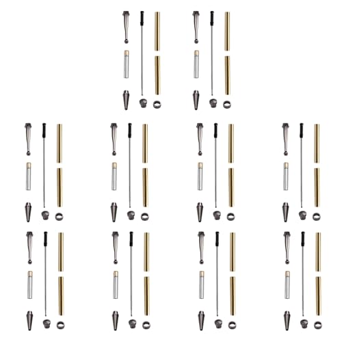 Eieenotee 7mm Slimline Pen Kit 10pcs mit Nachfüllungen, DIY - -Drehvergütung für das Von Geschenken Gunmetal Grey von Eieenotee