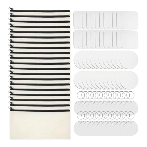 Eieenotee DIY-Sublimationsrohlinge, Produktsets, Sublimationsset Inklusive Transfer Craft Sublimation Canvas Make-Up-Tasche von Eieenotee