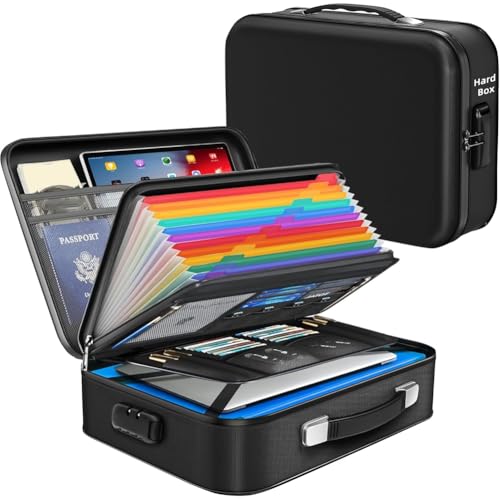 Eieenotee Feuerfeste Dokumentenbox - 8-Lagiger, Feuerfester Hartschalen-Safe für Dokumente zu Hause, Schreibtischgeld, Reisepässe und Zertifikate Eieenotee Feuerfeste Dokumentenbox - 8-Lagiger, Feuerfester Hartschalen-Safe für Dokumente zu Hause, Schreibtischgeld, Reisepässe und Zertifikate von Eieenotee