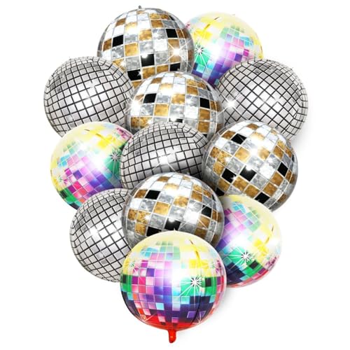 Eieenotee Geburtstag Disco Ballballons, 12pcs 22 4d Ballons Ballons 70er 80er 90er Disco Party Dekorationen Eieenotee Geburtstag Disco Ballballons, 12pcs 22 4d Ballons Ballons 70er 80er 90er Disco Party Dekorationen von Eieenotee