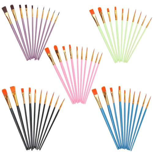 Eiflayn Pinsel,50 Stück Nylon Haarpinsel Flache Pinsel,Ölfarben Malerei Brush Pinsel für Acrylfarben,Premium Feine Detail Pinsel Geeignet für Ölmalerei,Aquarellmalerei,Acrylmalerei,etc Eiflayn Pinsel,50 Stück Nylon Haarpinsel Flache Pinsel,Ölfarben Malerei Brush Pinsel für Acrylfarben,Premium Feine Detail Pinsel Geeignet für Ölmalerei,Aquarellmalerei,Acrylmalerei,etc von Eiflayn