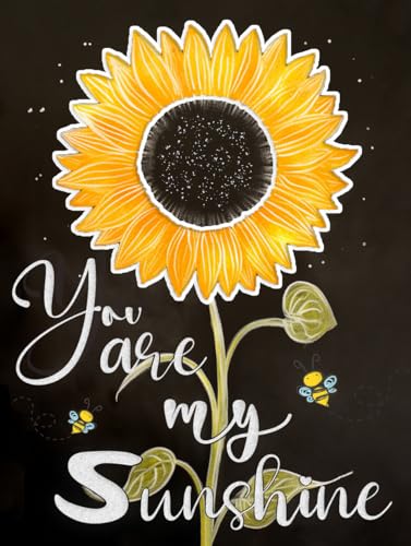 Eiflow 5D-Diamant-Malerei-Set "You are My Sunshine", Phrase, Diamant-Bastelset für Erwachsene, Sonnenblumen, Kreuzstich, Mosaikherstellung (30,5 x 40,6 cm) von Eiflow