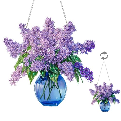Eiflow DIY Hanging Diamond Art Kit Violet Flower Acrylic Diamonds Painting Pendant Board Kit Flower 5D Gem Art Ornament Kit for Adults, Double Sided Eiflow DIY Hanging Diamond Art Kit Violet Flower Acrylic Diamonds Painting Pendant Board Kit Flower 5D Gem Art Ornament Kit for Adults, Double Sided von Eiflow
