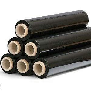 6 Rollen Stretchfolie 23my 500mm 2,5kg Palettenfolie Handfolie Wickelfolie schwarz Schrumpffolie wrapping film stretch Plastikfolie Verpackungsfoli (Schwarz, 6x) von Eigenmarke