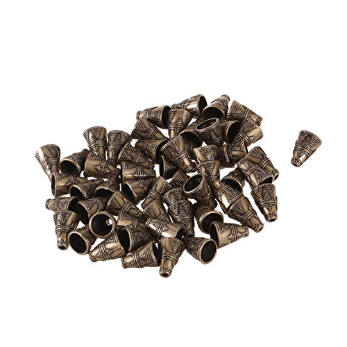 Eighosee 60 bronzefarbene Perlenkappen für Kettenquasten, 11 x 9 mm von Eighosee
