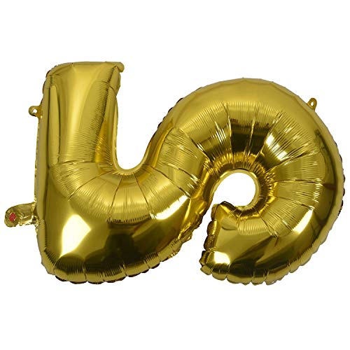 Eighosee Goldene Zahlenballon, Aluminiumfolie, Luftballons, Geburtstag, Hochzeit, Party, Dekoration, Feier, Zubehör, 81,3 cm, 2 Stück von Eighosee