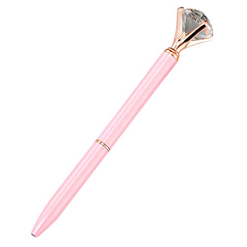 Eighosee Kugelschreiber, großer Edelstein, Metall-Kugelschreiber mit Diamanten, schwarz, magisch, modisch, Schule (Rosa) von Eighosee