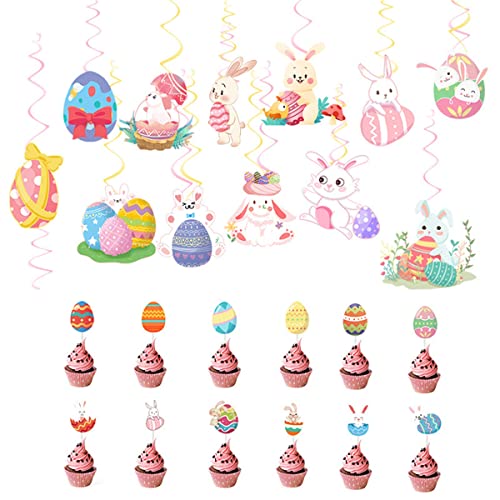 Eighosee Osterdeko Mottoparty Torte Fahne Hase Ei Spirale Anhänger Happy Easter Supplies Eighosee Osterdeko Mottoparty Torte Fahne Hase Ei Spirale Anhänger Happy Easter Supplies von Eighosee