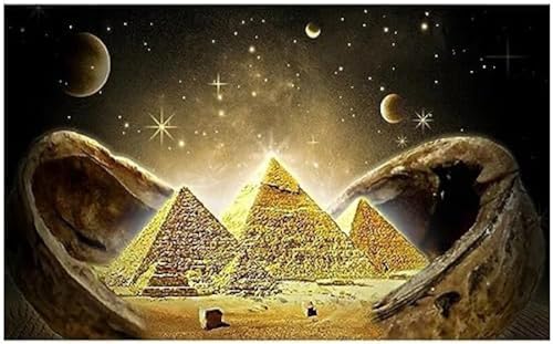 Eiialerm Erwachsene Stickerei Kreuzstich Pyramiden von Ägypten 11CT Vorgedruckte Leinwand Kreuzstich Set AnfäNger Stickbilder, für Wandkunst-Heimdekoration 40X50cm von Eiialerm