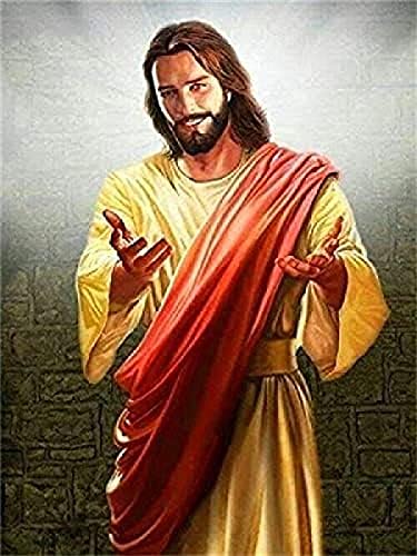 Eiialerm Erwachsene Stickerei Kreuzstich Religion Jesus Christus 11CT Vorgedruckte Leinwand Kreuzstich Set AnfäNger Stickbilder, für Wandkunst-Heimdekoration 40X50cm von Eiialerm
