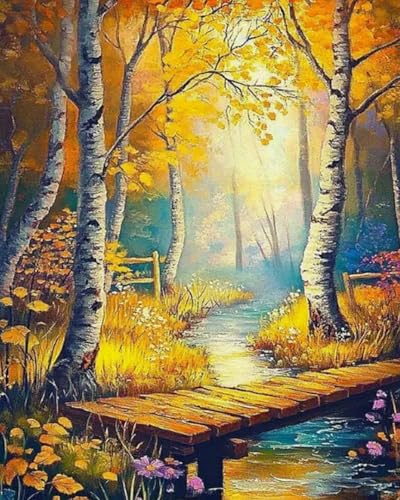 Eiialerm Erwachsene Stickerei Kreuzstich Schöne Landschaft im Wald 11CT Vorgedruckte Leinwand Kreuzstich Set AnfäNger Stickbilder, für Wandkunst-Heimdekoration 40X50cm Eiialerm Erwachsene Stickerei Kreuzstich Schöne Landschaft im Wald 11CT Vorgedruckte Leinwand Kreuzstich Set AnfäNger Stickbilder, für Wandkunst-Heimdekoration 40X50cm von Eiialerm