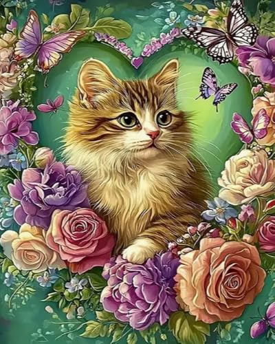 Eiialerm Kreuzstich Stickpackungen Katze mit Blumen DIY Vorgedruckt Kreuzstich Stickbilder 11CT Sticken Set für Erwachsene Anfänger Home Decor 40x50cm Eiialerm Kreuzstich Stickpackungen Katze mit Blumen DIY Vorgedruckt Kreuzstich Stickbilder 11CT Sticken Set für Erwachsene Anfänger Home Decor 40x50cm von Eiialerm