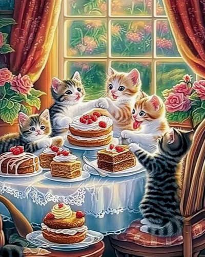 Eiialerm Kreuzstich Stickpackungen Katzenkuchen DIY Vorgedruckt Kreuzstich Stickbilder 11CT Sticken Set für Erwachsene Anfänger Home Decor 40x50cm Eiialerm Kreuzstich Stickpackungen Katzenkuchen DIY Vorgedruckt Kreuzstich Stickbilder 11CT Sticken Set für Erwachsene Anfänger Home Decor 40x50cm von Eiialerm