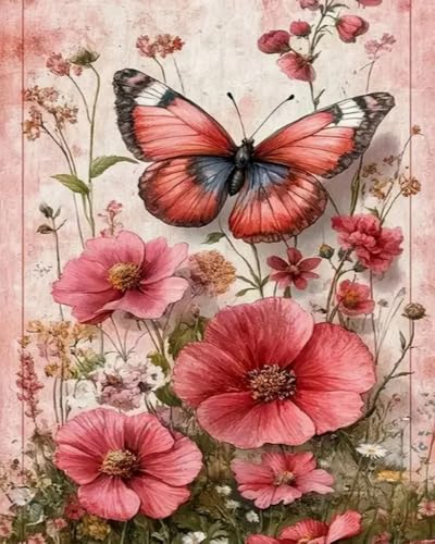 Eiialerm Kreuzstich Stickpackungen Schmetterling und Blumen DIY Vorgedruckt Kreuzstich Stickbilder 11CT Sticken Set für Erwachsene Anfänger Home Decor 40x50cm Eiialerm Kreuzstich Stickpackungen Schmetterling und Blumen DIY Vorgedruckt Kreuzstich Stickbilder 11CT Sticken Set für Erwachsene Anfänger Home Decor 40x50cm von Eiialerm