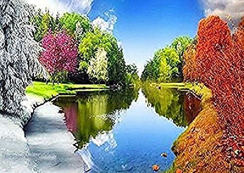 Eiialerm Kreuzstich Stickpackungen Vier-Jahreszeiten-Landschaft DIY Vorgedruckt Kreuzstich Stickbilder 11CT Sticken Set für Erwachsene Anfänger Home Decor 40x50cm Eiialerm Kreuzstich Stickpackungen Vier-Jahreszeiten-Landschaft DIY Vorgedruckt Kreuzstich Stickbilder 11CT Sticken Set für Erwachsene Anfänger Home Decor 40x50cm von Eiialerm