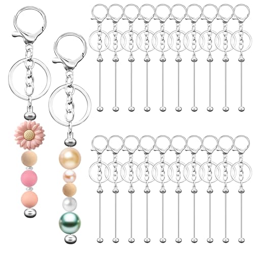 Eikovia 20-teiliges Schlüsselanhänger-Bastelset, DIY-Perlenschlüssel-Set, Schlüsselanhänger-Herstellungszubehör für Handwerk, Schmuck, Charms, DIY-Projekte, leere Kette, Perlen-Schlüsselanhänger Eikovia 20-teiliges Schlüsselanhänger-Bastelset, DIY-Perlenschlüssel-Set, Schlüsselanhänger-Herstellungszubehör für Handwerk, Schmuck, Charms, DIY-Projekte, leere Kette, Perlen-Schlüsselanhänger von Eikovia