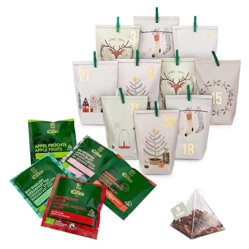 EILLES TEE Adventskalender mit feinsten Tea Diamonds zum Selberbasteln | 24 Tea Diamonds mit passenden Papiertüten und Holzklammern EILLES TEE Adventskalender mit feinsten Tea Diamonds zum Selberbasteln | 24 Tea Diamonds mit passenden Papiertüten und Holzklammern von Eilles