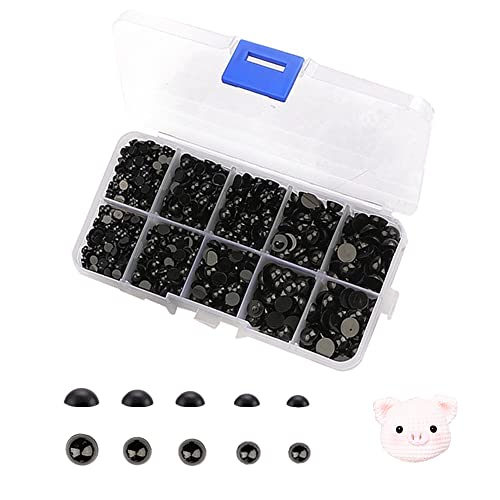 1100 Stücke 4mm-8mm Schwarze Perlen mit Flacher Rückseite, Perlen Rückseite Halbrunde, Bastelperlen Bastelprojekte für Bären Puppen DIY Machen, Scrapbook, Puppenauge 1100 Stücke 4mm-8mm Schwarze Perlen mit Flacher Rückseite, Perlen Rückseite Halbrunde, Bastelperlen Bastelprojekte für Bären Puppen DIY Machen, Scrapbook, Puppenauge von Majen