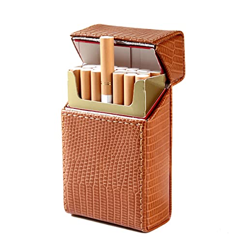 Ein Herz Zigarettenbox aus Silikon, Passend für eine Zigarettenschachtel in Standardgröße,Gelbes Eidechsenmuster Zigarettenhülle mit Magnetverschluss für Damen Herren,Kann 20 Zigaretten Halten von Ein Herz