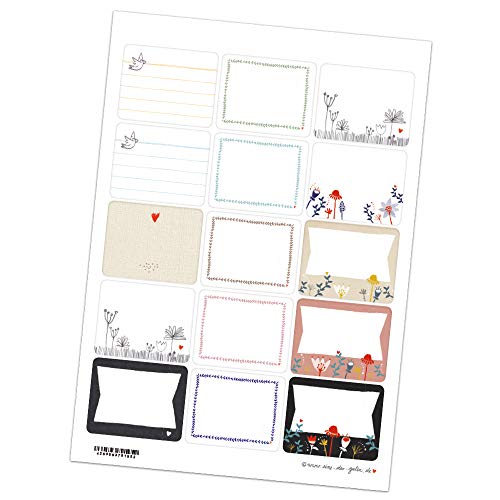 15 Freitext Aufkleber zum selbst beschriften, gemischte eckige Etiketten für Hochzeit, Marmelade & als Geschenketiketten, Motive Mix in Retro Vintage Design mit Blumen, MATTE Papieraufkleber 15 Freitext Aufkleber zum selbst beschriften, gemischte eckige Etiketten für Hochzeit, Marmelade & als Geschenketiketten, Motive Mix in Retro Vintage Design mit Blumen, MATTE Papieraufkleber von Eine der Guten