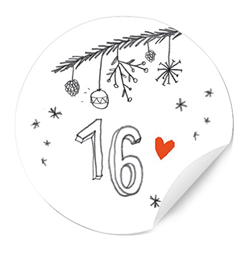 24 Adventskalenderzahlen für Kinder und Erwachsene, runde Zahlen Etiketten MATT zum Adventskalender Basteln aus Papier, selbstklebend, 40 mm, WEISS GRAU mit verspielten Zahlen, Weihnachtsdeko 24 Adventskalenderzahlen für Kinder und Erwachsene, runde Zahlen Etiketten MATT zum Adventskalender Basteln aus Papier, selbstklebend, 40 mm, WEISS GRAU mit verspielten Zahlen, Weihnachtsdeko von Eine der Guten