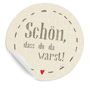 24 Aufkleber: Schön, dass du da warst Creme, Vanille, MATTE Papieraufkleber für Gastgeschenke, Etiketten für Tischdeko, Weinflaschen auf der Hochzeit, etc von Eine der Guten