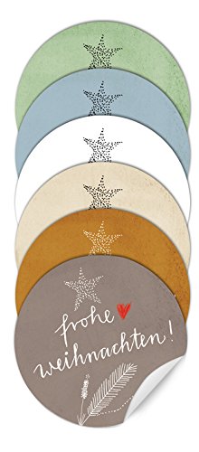 24 Weihnachtssticker Frohe Weihnachten - schöner Pastell Mix, tolle Kalligrafie Geschenkaufkleber für Weihnachten, Weihnachtsaufkleber, MATTE Papieraufkleber zum Geschenke verpacken, 6 Farben von Eine der Guten