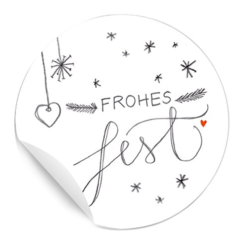 24 schöne Weihnachtssticker Frohes Fest im Handlettering Design, MATTE Papieraufkleber zum Geschenke verpacken zu Weihnachten, Weiß Grau Rot 24 schöne Weihnachtssticker Frohes Fest im Handlettering Design, MATTE Papieraufkleber zum Geschenke verpacken zu Weihnachten, Weiß Grau Rot von Eine der Guten