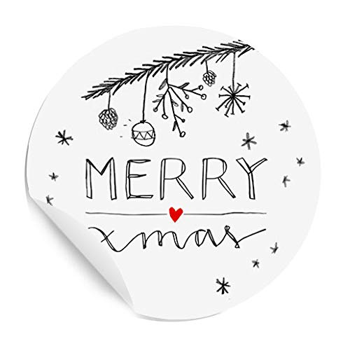 24 schöne Weihnachtssticker - merry xmas - im Handlettering Design, MATTE Papieraufkleber zum Geschenke verpacken zu Weihnachten, Weiß Grau Rot 24 schöne Weihnachtssticker - merry xmas - im Handlettering Design, MATTE Papieraufkleber zum Geschenke verpacken zu Weihnachten, Weiß Grau Rot von Eine der Guten
