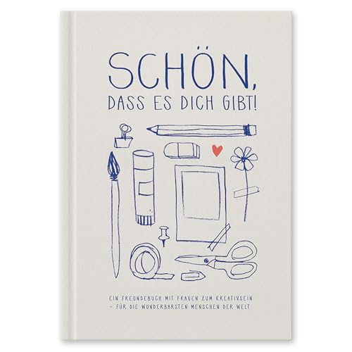 Eine der Guten Witziges Gästebuch mit Fragen zum Ausfüllen, Freundebuch für Erwachsene zum Schreiben & Malen, FSC Papier, klimaneutral, Creme, Hardcover, robuste Bindung, 17x24 cm von Eine der Guten