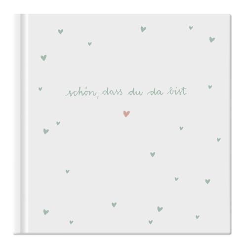 Gästebuch für Hochzeit, Geburtstag, Ferienwohnung, Taufe weiß grün, blanko Hochzeitsgästebuch Schön dass du da bist, 144 S. schweres FSC Papier, Premium Hardcover mit Fadenbindung, 21x21 cm Gästebuch für Hochzeit, Geburtstag, Ferienwohnung, Taufe weiß grün, blanko Hochzeitsgästebuch Schön dass du da bist, 144 S. schweres FSC Papier, Premium Hardcover mit Fadenbindung, 21x21 cm von Eine der Guten