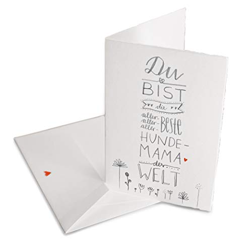 Muttertagskarte für die beste Hunde-Mama der Welt, Glückwunschkarte oder Grußkarte zu Muttertag, Geburtstag, Klappkarte aus Bütte MIT Umschlag Muttertagskarte für die beste Hunde-Mama der Welt, Glückwunschkarte oder Grußkarte zu Muttertag, Geburtstag, Klappkarte aus Bütte MIT Umschlag von Eine der Guten