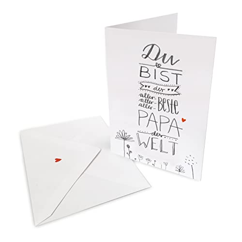 Vatertagskarte - Glückwunschkarte für den besten Papa der Welt - Grußkarte oder Dankeschön Karte zu Vatertag, Geburtstag, Klappkarte mit Leinenstruktur inkl. Umschlag Vatertagskarte - Glückwunschkarte für den besten Papa der Welt - Grußkarte oder Dankeschön Karte zu Vatertag, Geburtstag, Klappkarte mit Leinenstruktur inkl. Umschlag von Eine der Guten
