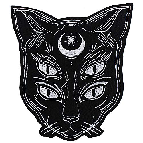 Einfach Mode Schwarze Katze Stickerei Patches Aufbügeln Aufkleber DIY für Punk Jacke Zurück Abzeichen Scrapbooking Dekoratives Nähen 1 Stück von EMDOMO