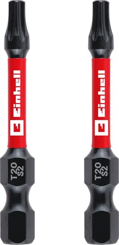 Original Einhell Impact-Bits, 2-tlg., 50 mm, T20 (S2-Stahl, Torsionszone, effiziente Kraftübertragung, roter Farbring, C 6.3 Schaft) von Einhell Accessories