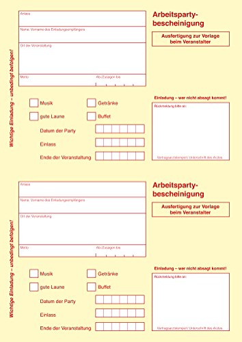 40 bis 150 Einladungskarten Geburtstag, diverse Motive, zum selber Bedrucken, professionelle Vorlagen, originell, witzig, individuell (40 Motiv Krankenschein) von Einladungen Pool