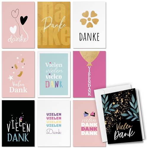 10 Dankeskarten Mix Danke Karte Set - Modern Schrift Typografie 2 - Klappkarten mit Briefumschlägen Dankeschön Danke sagen 10 Dankeskarten Mix Danke Karte Set - Modern Schrift Typografie 2 - Klappkarten mit Briefumschlägen Dankeschön Danke sagen von Einladungskarten Manufaktur Hamburg