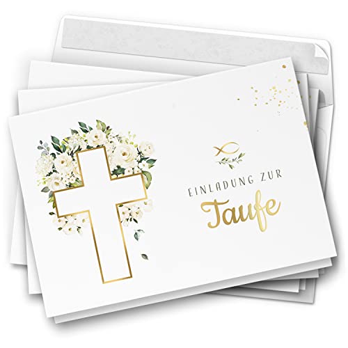 10 EInladungskarten Klappkarten Taufe Kirchlich mit Umschlägen Motiv Kreuz Blumen Einladung Blumen edel Jungen Mädchen 10 EInladungskarten Klappkarten Taufe Kirchlich mit Umschlägen Motiv Kreuz Blumen Einladung Blumen edel Jungen Mädchen von Einladungskarten Manufaktur Hamburg
