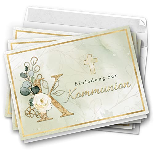 10 Einladungskarten Klappkarten Kommunion mit Umschlägen Motiv Großer Buchstabe Einladung zur Feier Jungen Mädchen Kreuz edel kirchlich 10 Einladungskarten Klappkarten Kommunion mit Umschlägen Motiv Großer Buchstabe Einladung zur Feier Jungen Mädchen Kreuz edel kirchlich von Einladungskarten Manufaktur Hamburg