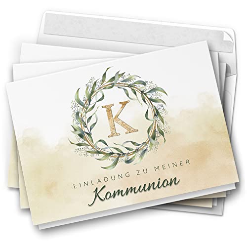 10 Einladungskarten Klappkarten Kommunion mit Umschlägen Motiv Kranz Einladung zur Feier Jungen Mädchen edel kirchlich 10 Einladungskarten Klappkarten Kommunion mit Umschlägen Motiv Kranz Einladung zur Feier Jungen Mädchen edel kirchlich von Einladungskarten Manufaktur Hamburg