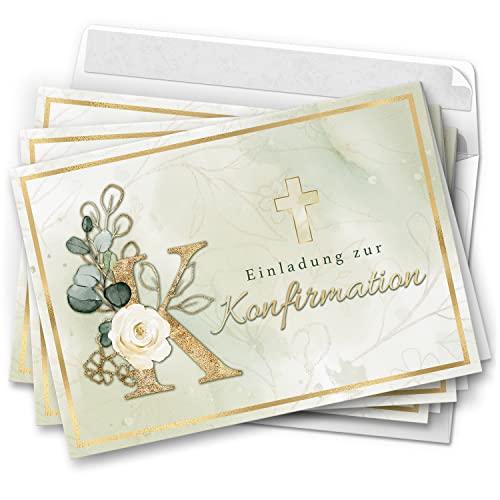 10 Einladungskarten Klappkarten Konfirmation mit Umschlägen Motiv Großer Buchstabe Einladung zur Feier Jungen Mädchen Kreuz edel kirchlich 10 Einladungskarten Klappkarten Konfirmation mit Umschlägen Motiv Großer Buchstabe Einladung zur Feier Jungen Mädchen Kreuz edel kirchlich von Einladungskarten Manufaktur Hamburg