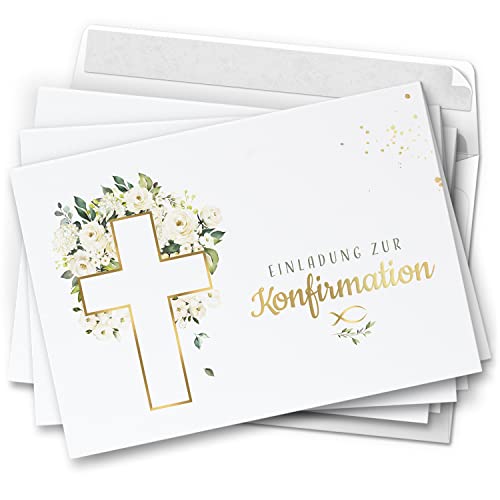 10 Einladungskarten Klappkarten Konfirmation mit Umschlägen Motiv Kreuz Blumen Einladung zur Feier Jungen Mädchen edel kirchlich 10 Einladungskarten Klappkarten Konfirmation mit Umschlägen Motiv Kreuz Blumen Einladung zur Feier Jungen Mädchen edel kirchlich von Einladungskarten Manufaktur Hamburg