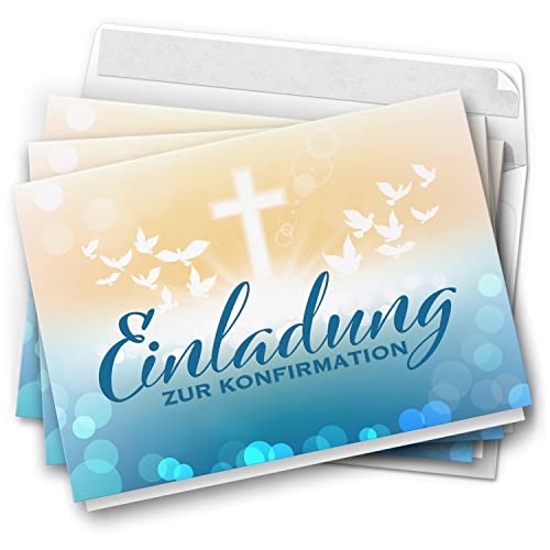 10 Einladungskarten Konfirmation - Zauberhafter Verlauf gelb blau - moderne Klappkarten mit Umschlägen - Einladungen zu Konfirmationsfeier Einladung Karten 10 Einladungskarten Konfirmation - Zauberhafter Verlauf gelb blau - moderne Klappkarten mit Umschlägen - Einladungen zu Konfirmationsfeier Einladung Karten von Einladungskarten Manufaktur Hamburg