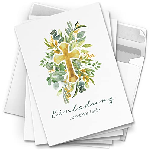 10 Einladungskarten Taufe - Motiv Modern Kreuz edel - moderne Klappkarten mit Umschlägen - Einladungen zu Taufe Kirche Einladung Karten 10 Einladungskarten Taufe - Motiv Modern Kreuz edel - moderne Klappkarten mit Umschlägen - Einladungen zu Taufe Kirche Einladung Karten von Einladungskarten Manufaktur Hamburg