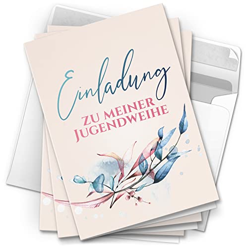 10 Jugendweihe Einladungskarten Mädchen - Motiv Moderne Zweige - moderne Einladungen Klappkarten mit Umschlägen 10 Jugendweihe Einladungskarten Mädchen - Motiv Moderne Zweige - moderne Einladungen Klappkarten mit Umschlägen von Einladungskarten Manufaktur Hamburg
